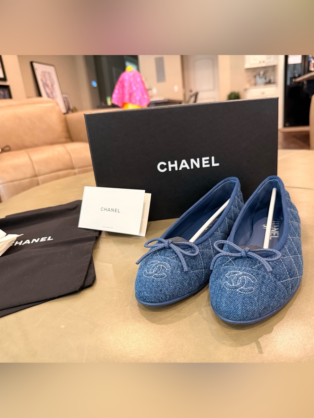 NWT Chanel - SS26 Quilted denim ballerina, in 36.5 (US6.5) - Picture 6 of 8